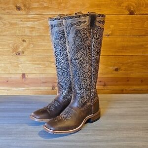 Boulet Buckaroo Boots - Tan/Brown/Black